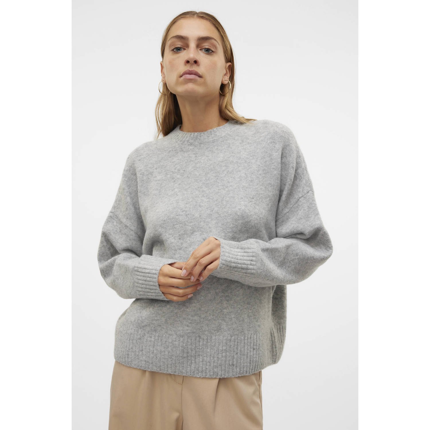 Vero Moda Gebreide trui VMBOOM LS O-NECK PULLOVER GA NOOS