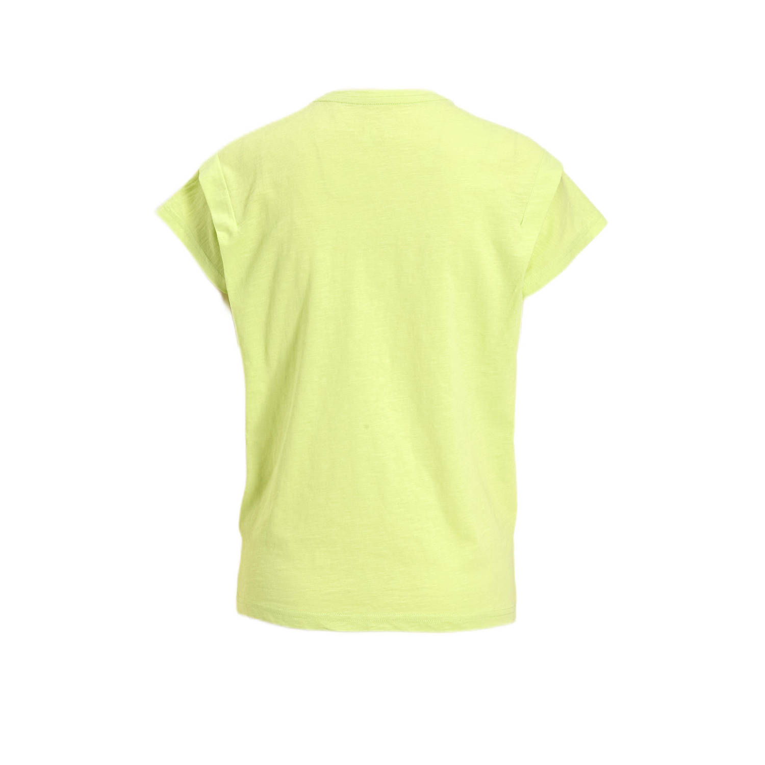 anytime T-shirt met schouder detail limegroen