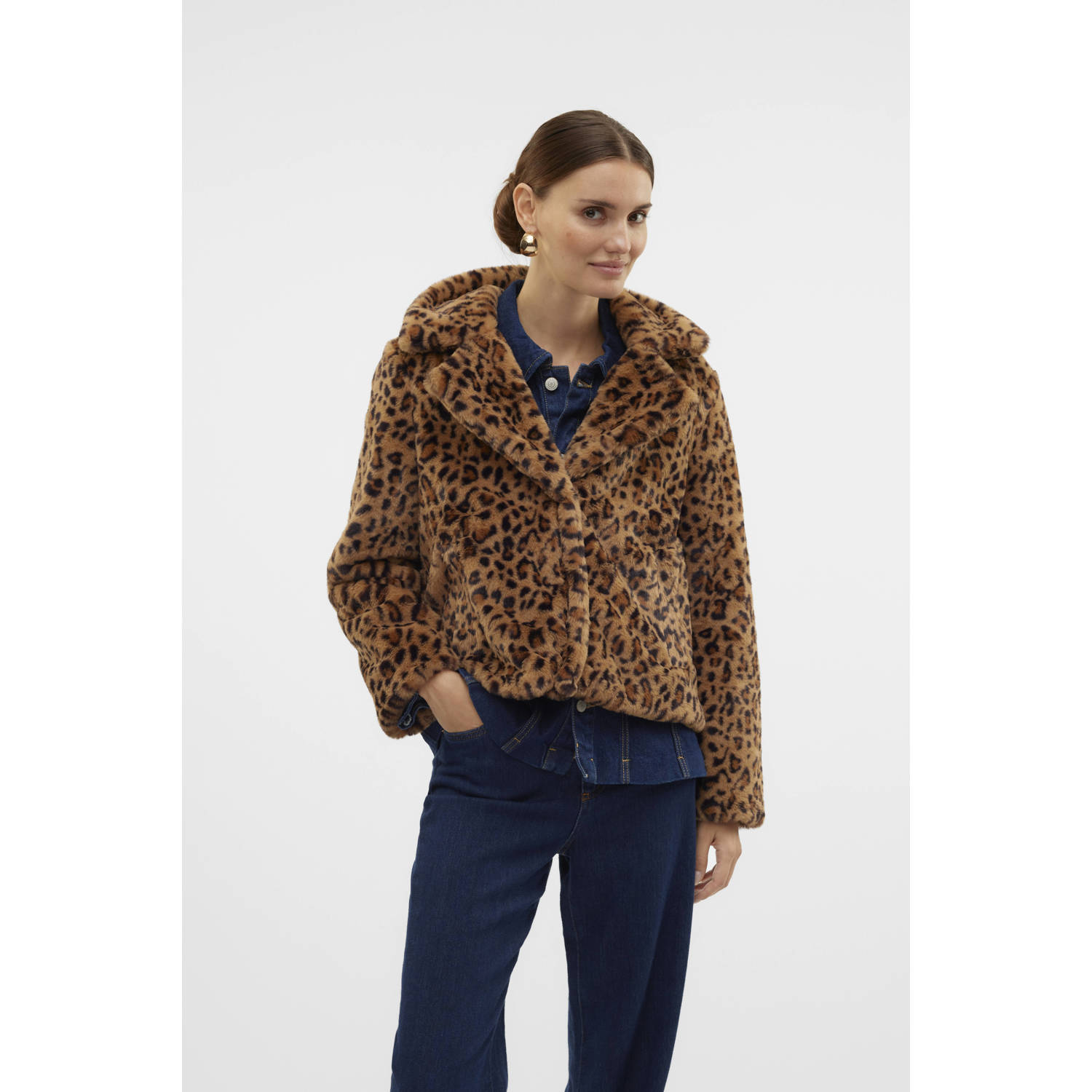 VERO MODA jasje VMLISSY met panterprint bruin