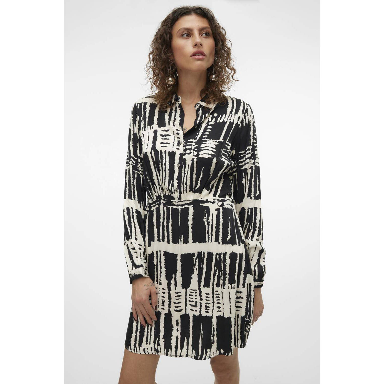 VERO MODA jurk VMCINDY met all over print zwart ecru