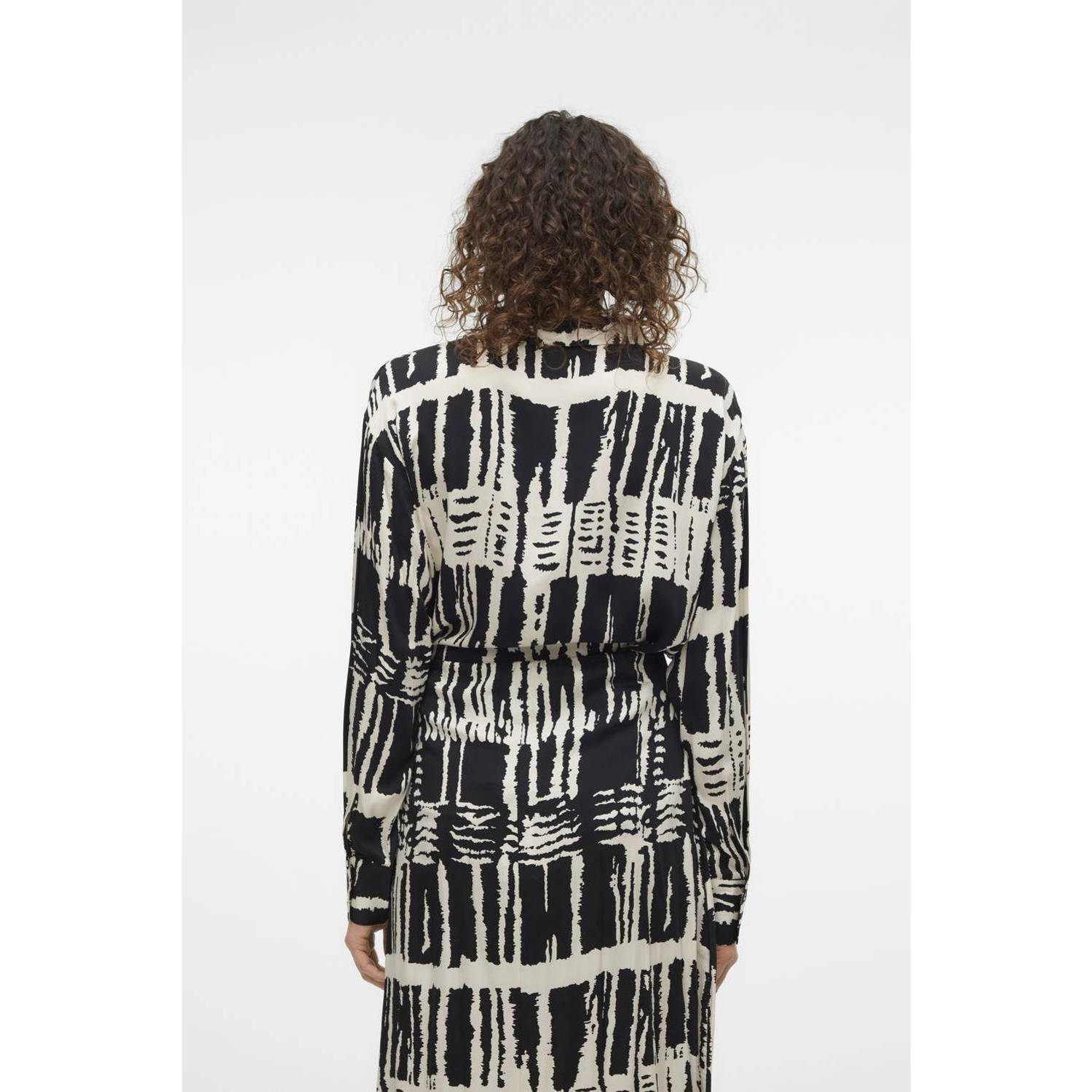 VERO MODA blouse VMCINDY met all over print zwart ecru