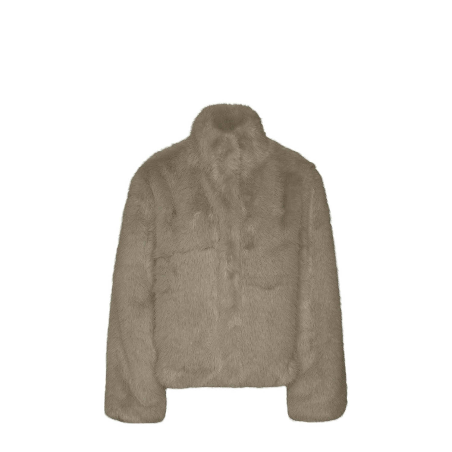 Vero Moda Regular fit jack van imitatiebont met opstaande kraag model 'MONROE'