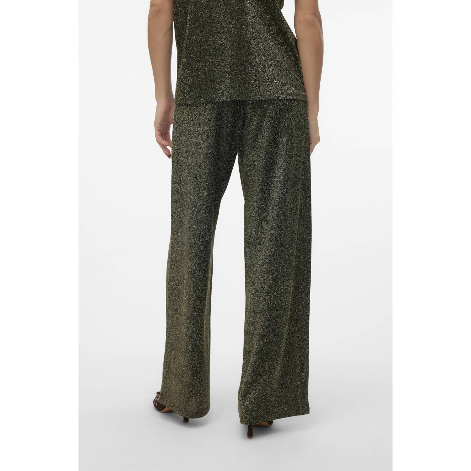 VERO MODA loose fit broek VMROXANNE goud zwart