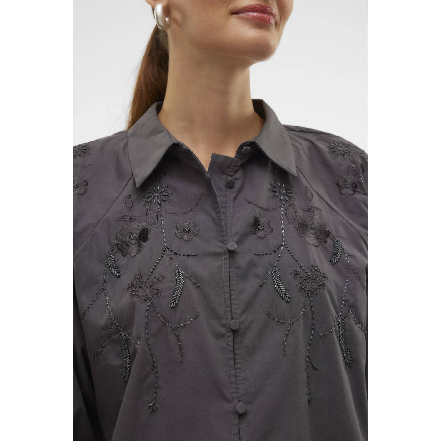 VERO MODA blouse VMCHRISTINE grijs