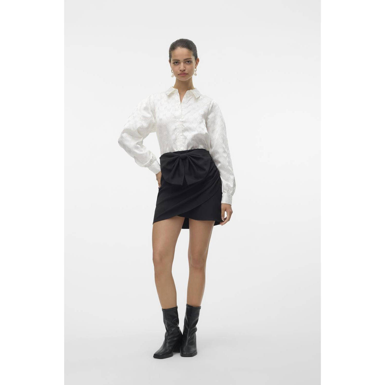 VERO MODA blouse VMVIGA met jacquard ecru