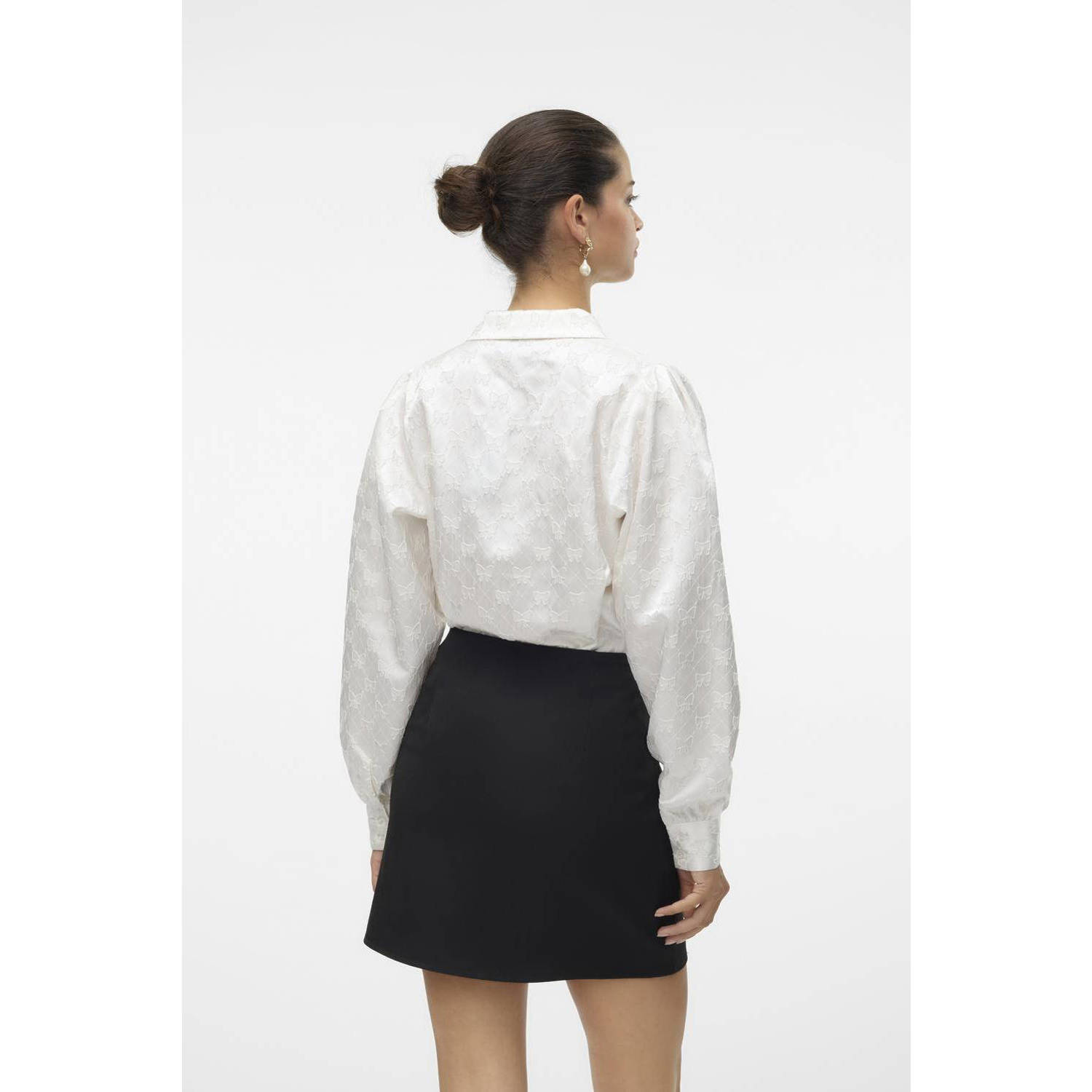 VERO MODA blouse VMVIGA met jacquard ecru