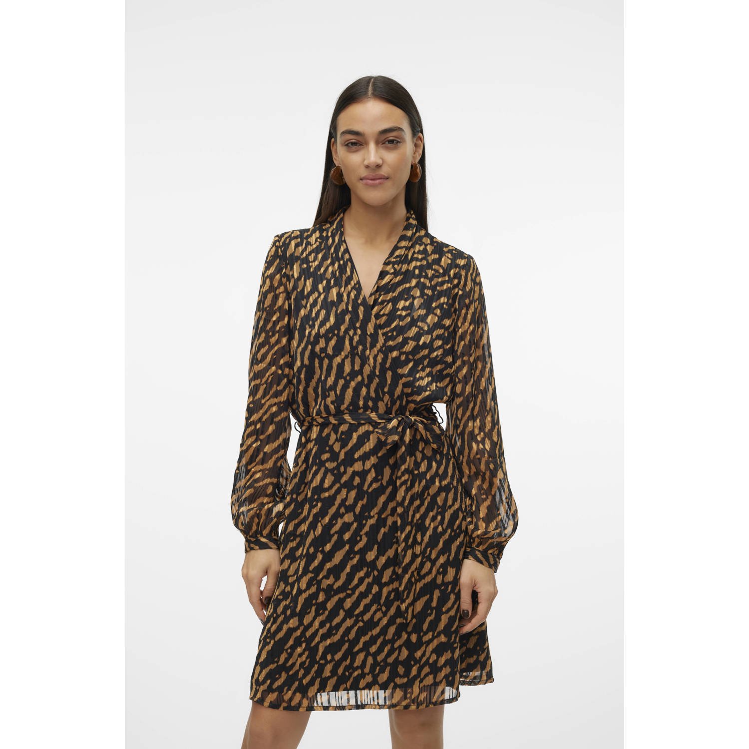 VERO MODA jurk VMRIE zwart beige