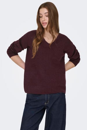 pullover donkerrood gebreid