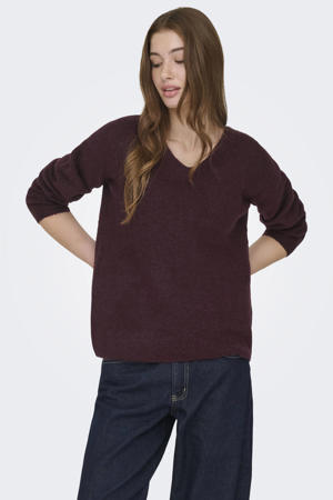 pullover donkerrood gebreid