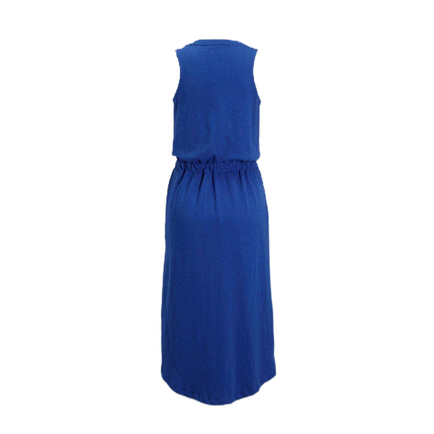anytime midi jurk met V-hals blauw