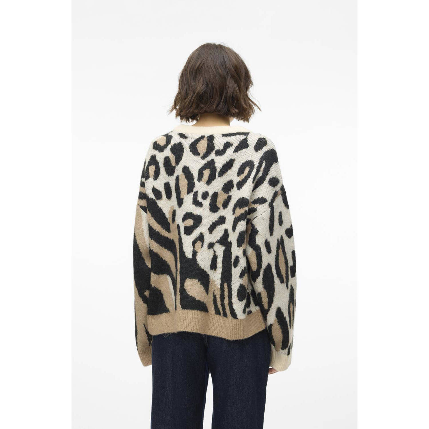 VERO MODA gebreide trui VMKAI taupe