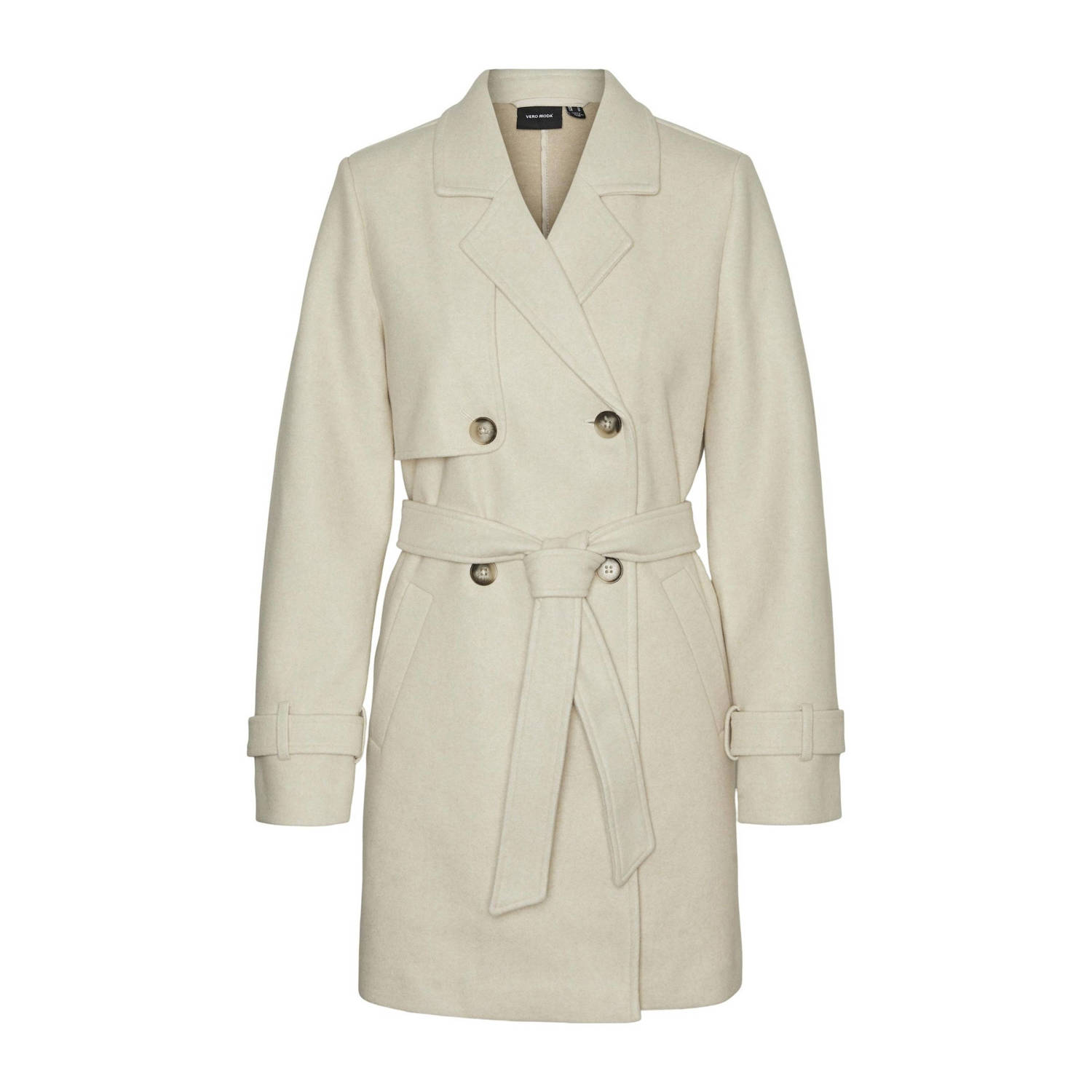 VERO MODA wollen trenchcoat winter VMPOPAMY crème