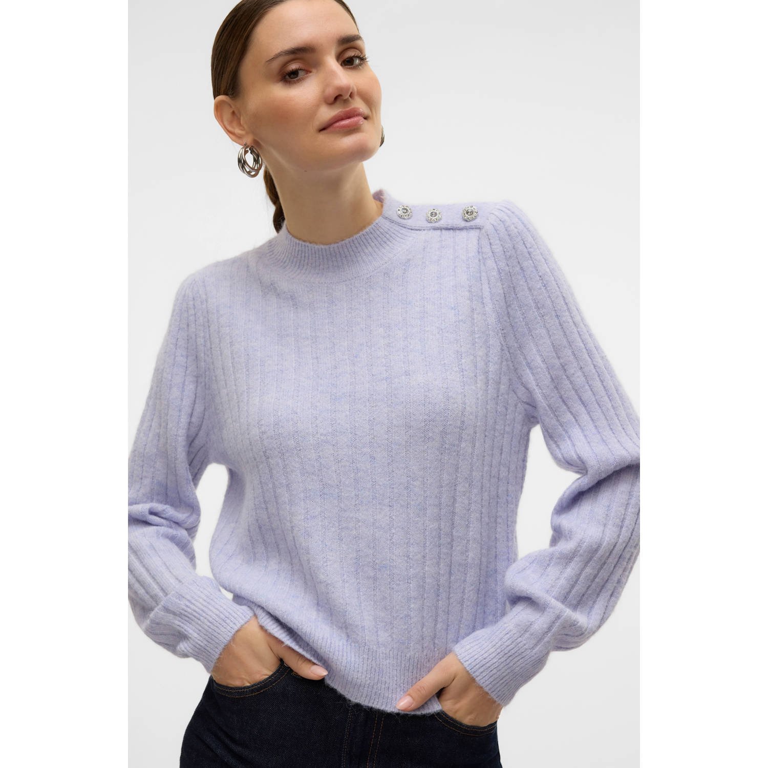 VERO MODA gebreide trui ecru