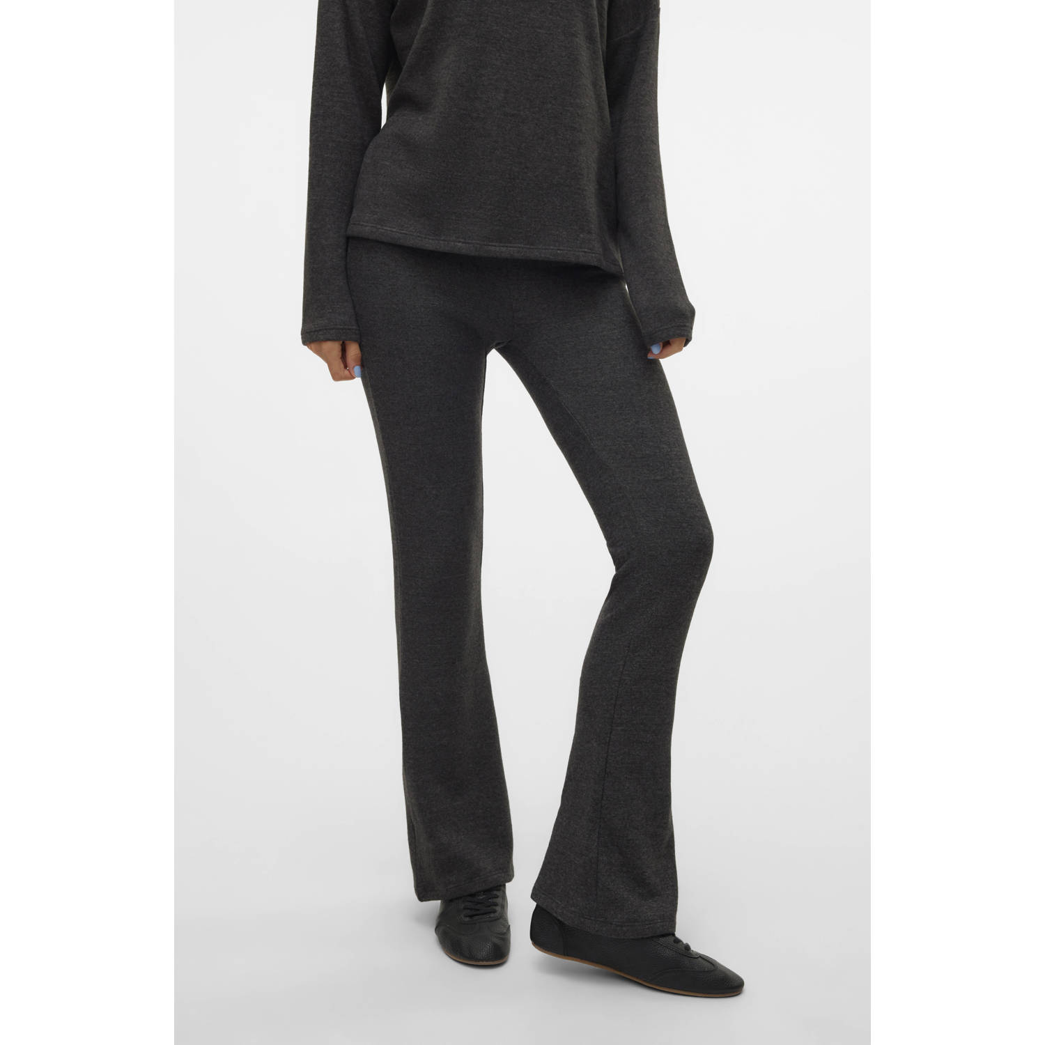 VERO MODA gemêleerde flared broek VMBELLA antraciet