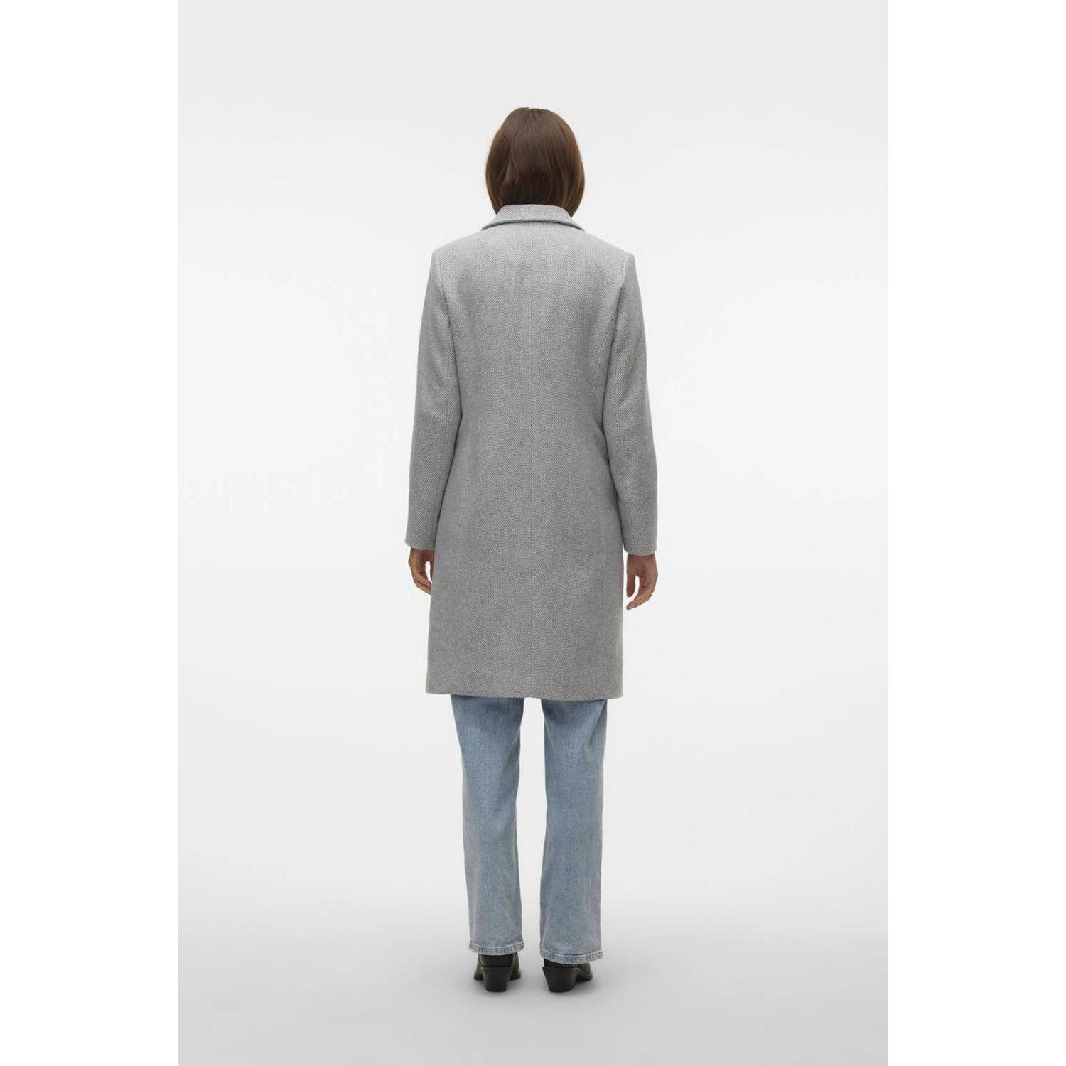 VERO MODA jas met wol lichtgrijs