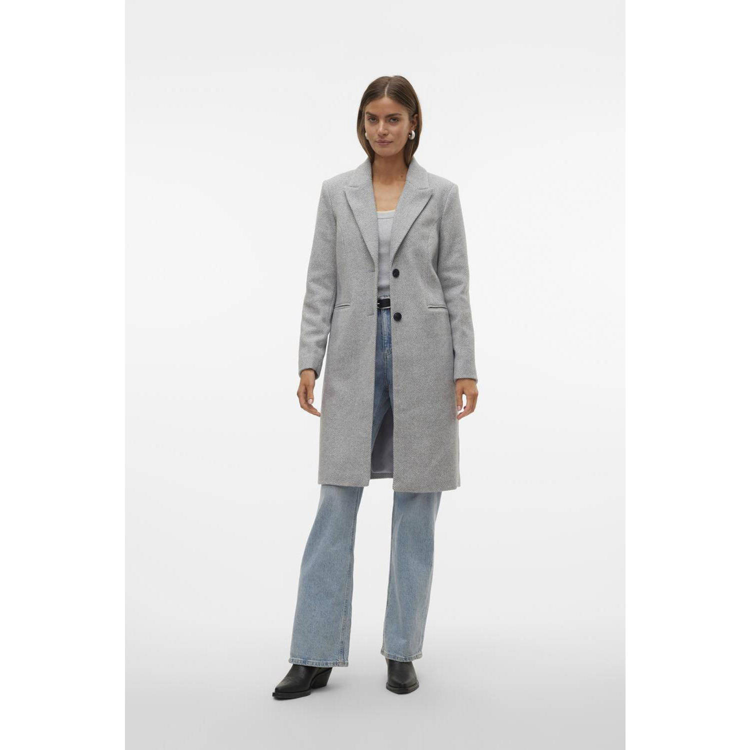 VERO MODA jas met wol lichtgrijs
