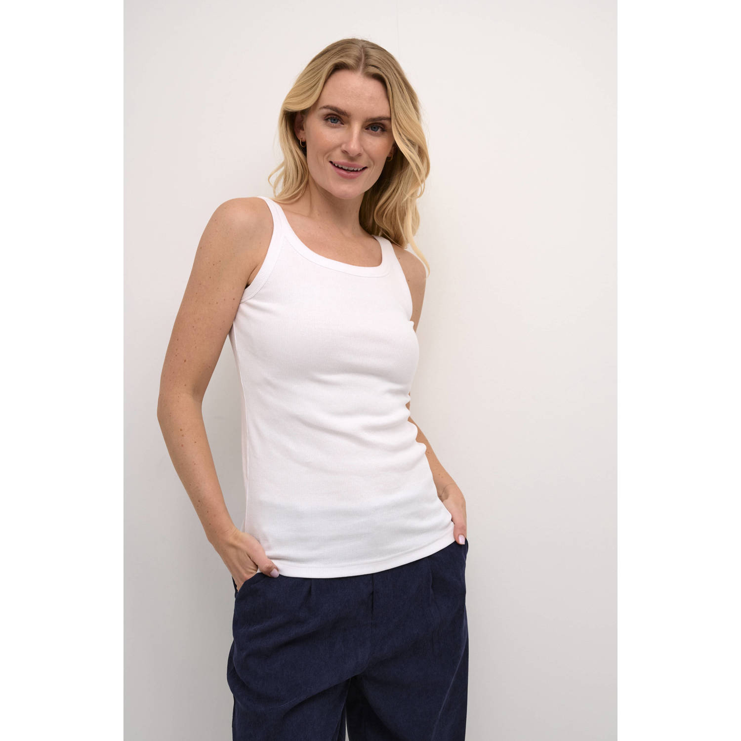 Kaffe singlet KAcarna wit