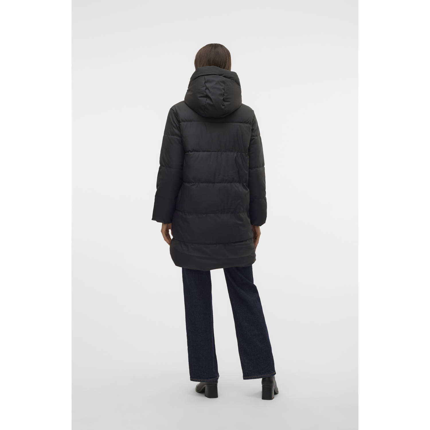 VERO MODA mid gewatteerde jas zwart