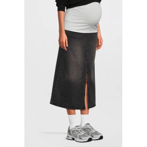 LOVE2WAIT zwangerschaps spijkerrok grey denim afbeelding