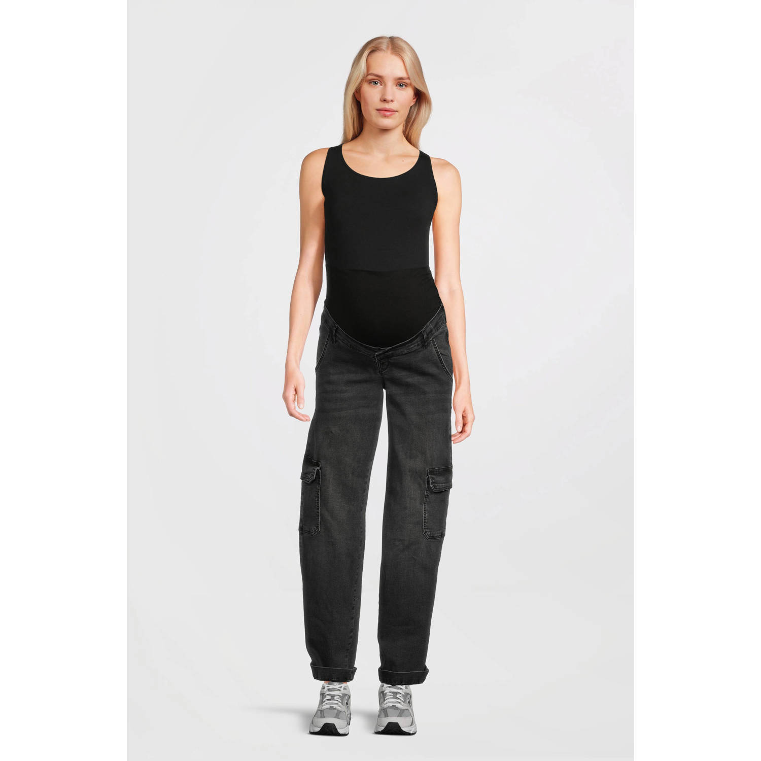 LOVE2WAIT zwangerschaps straight jeans grey denim