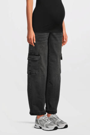 zwangerschaps straight jeans grey denim
