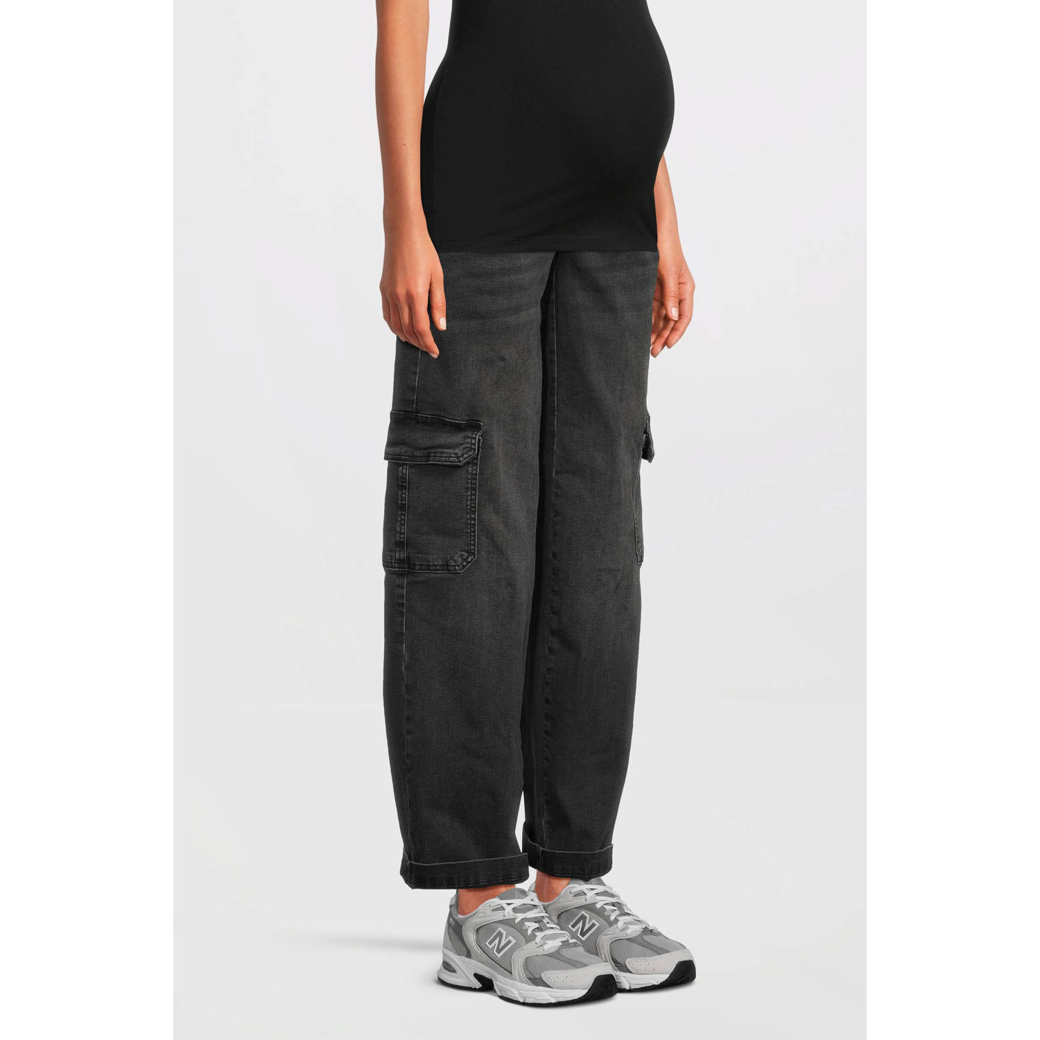 LOVE2WAIT zwangerschaps straight jeans grey denim