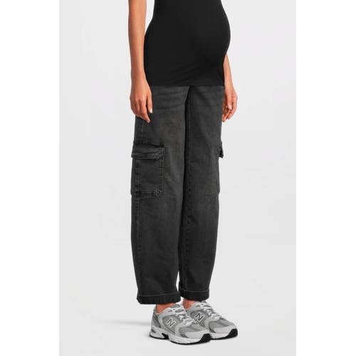 LOVE2WAIT zwangerschaps straight jeans grey denim afbeelding