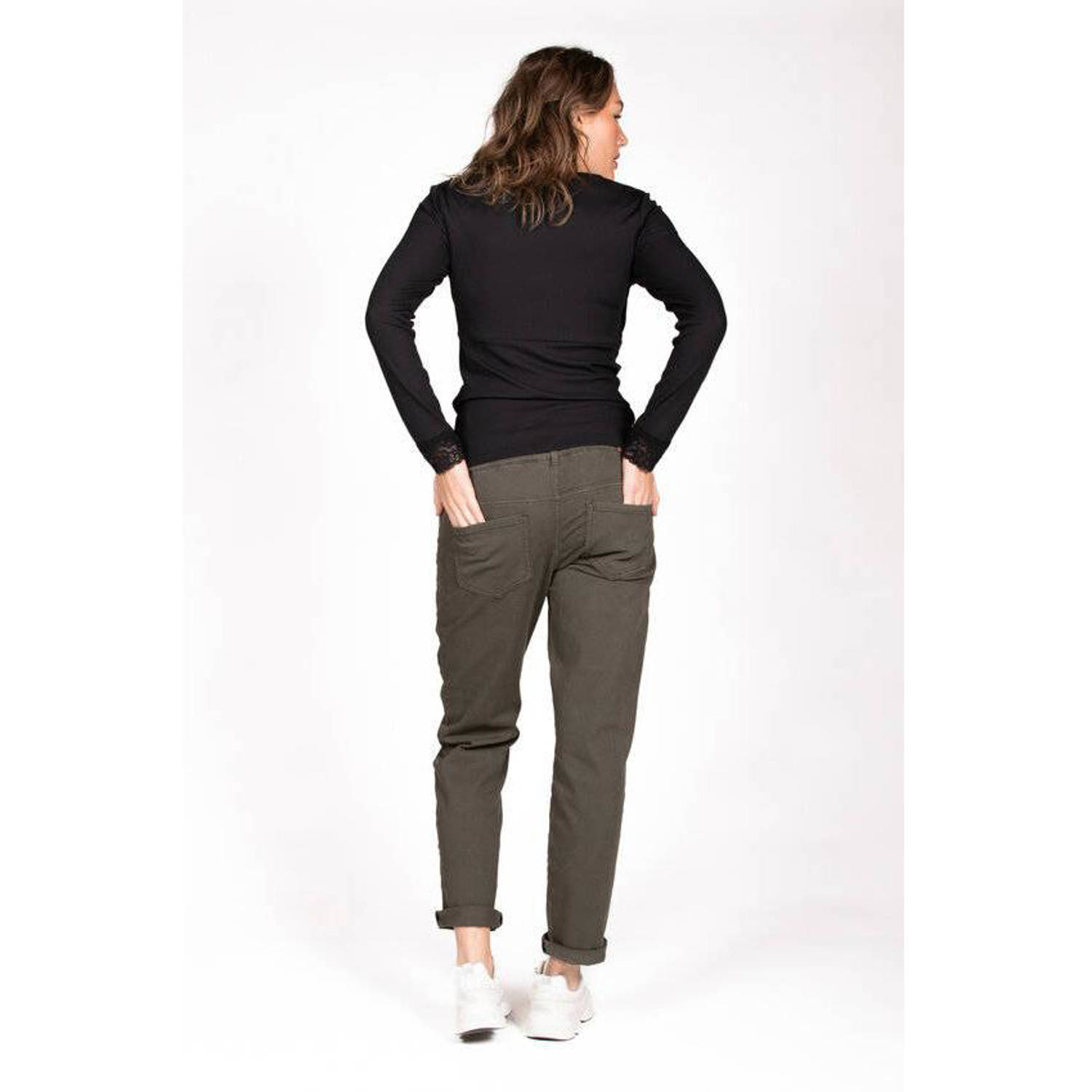LOVE2WAIT regular fit zwangerschapsbroek olijfgroen