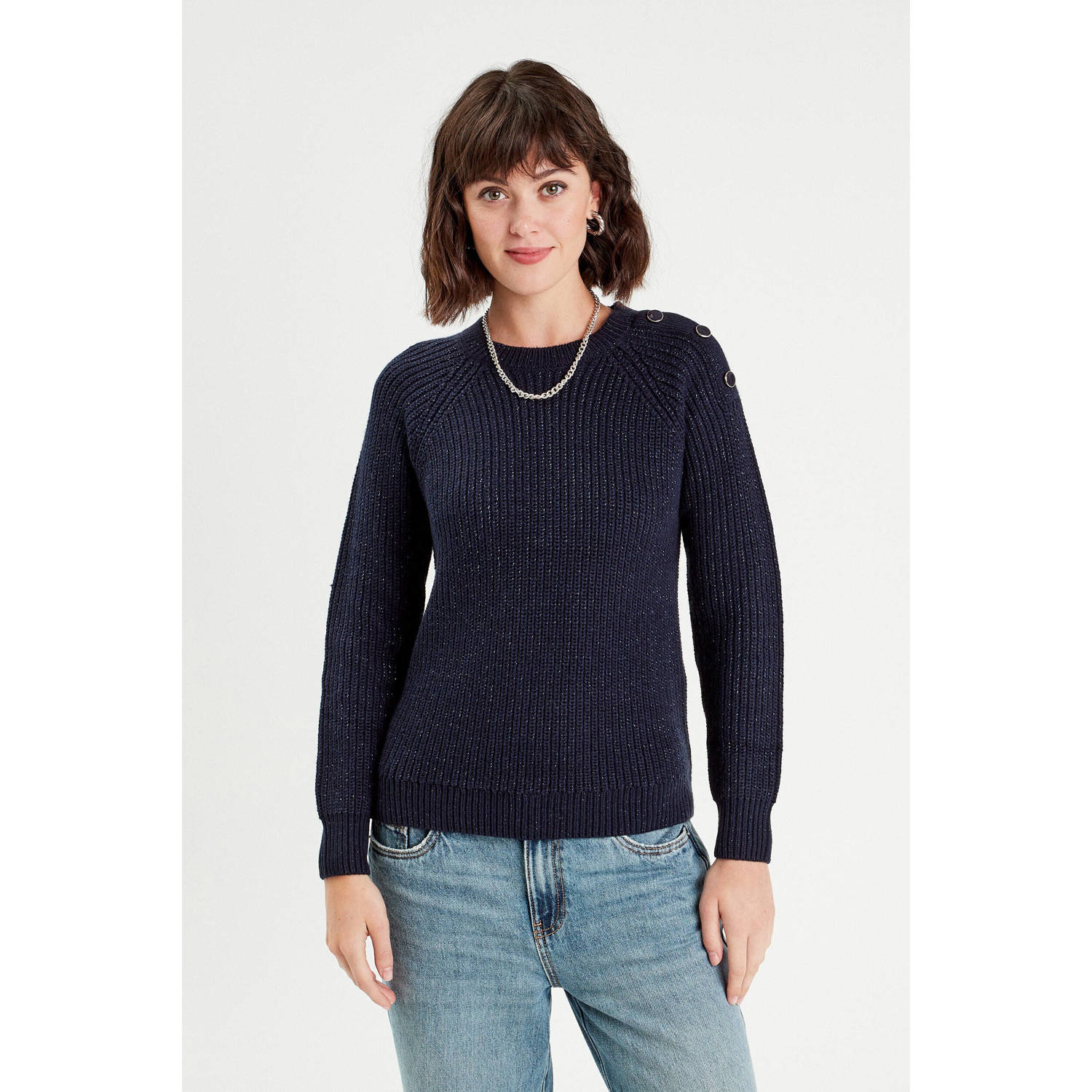 Cache gebreide trui donkerblauw