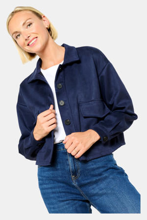 velours jasje donkerblauw