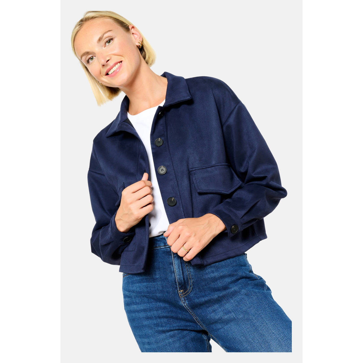 LOLALIZA velours jasje donkerblauw