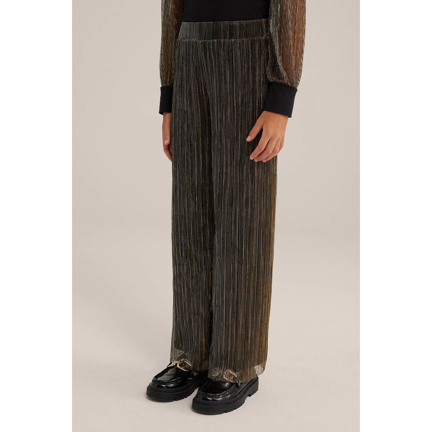 WE Fashion straight fit broek goud