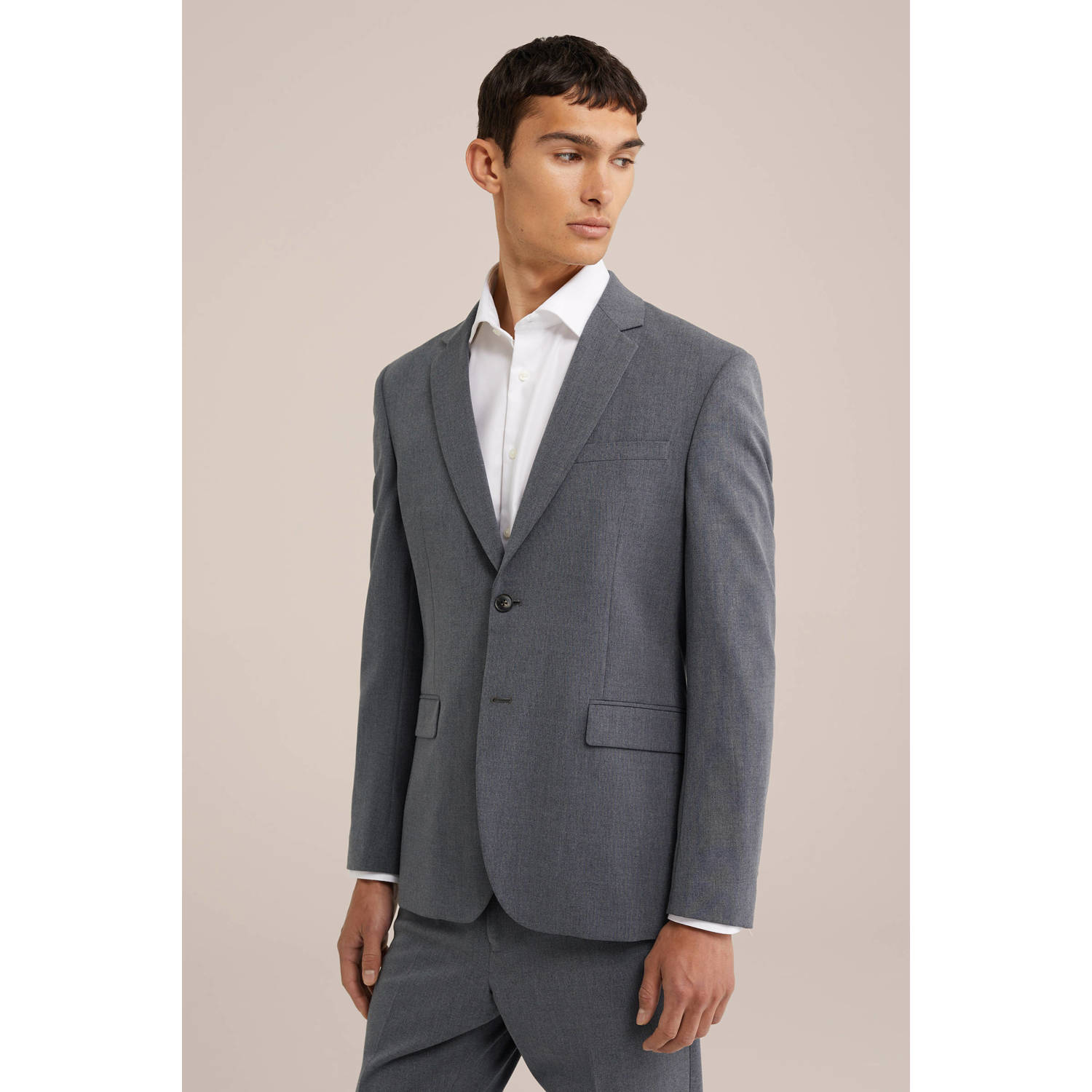 WE Fashion slim fit colbert grijs