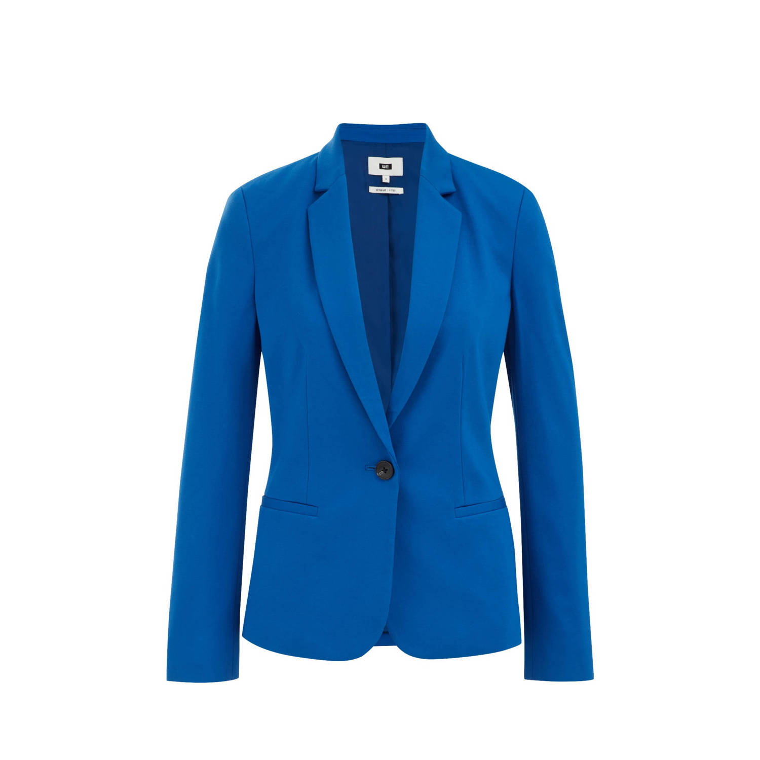 WE Fashion jersey getailleerde blazer Liz kobalt blauw