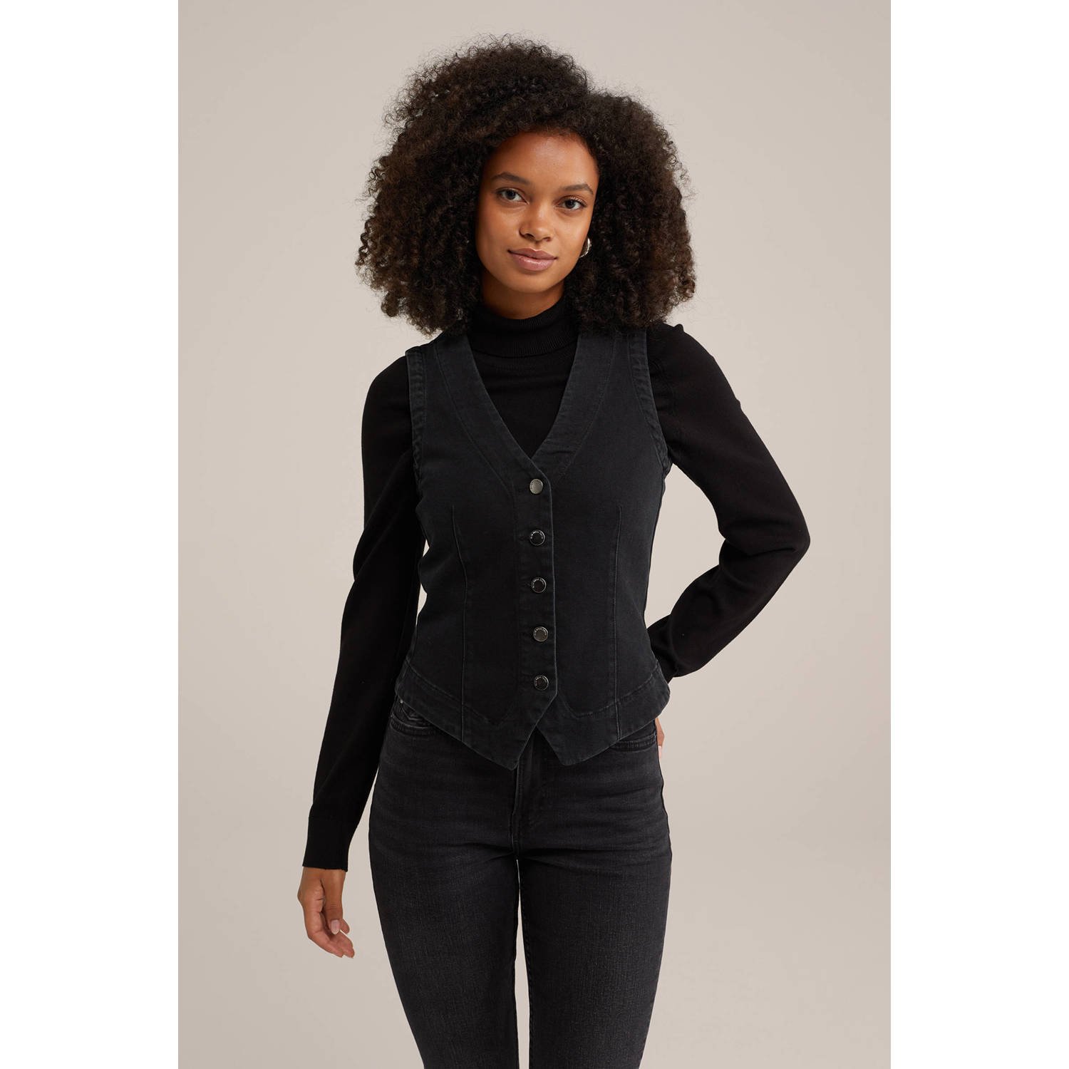 WE Fashion Blue Ridge gilet black denim