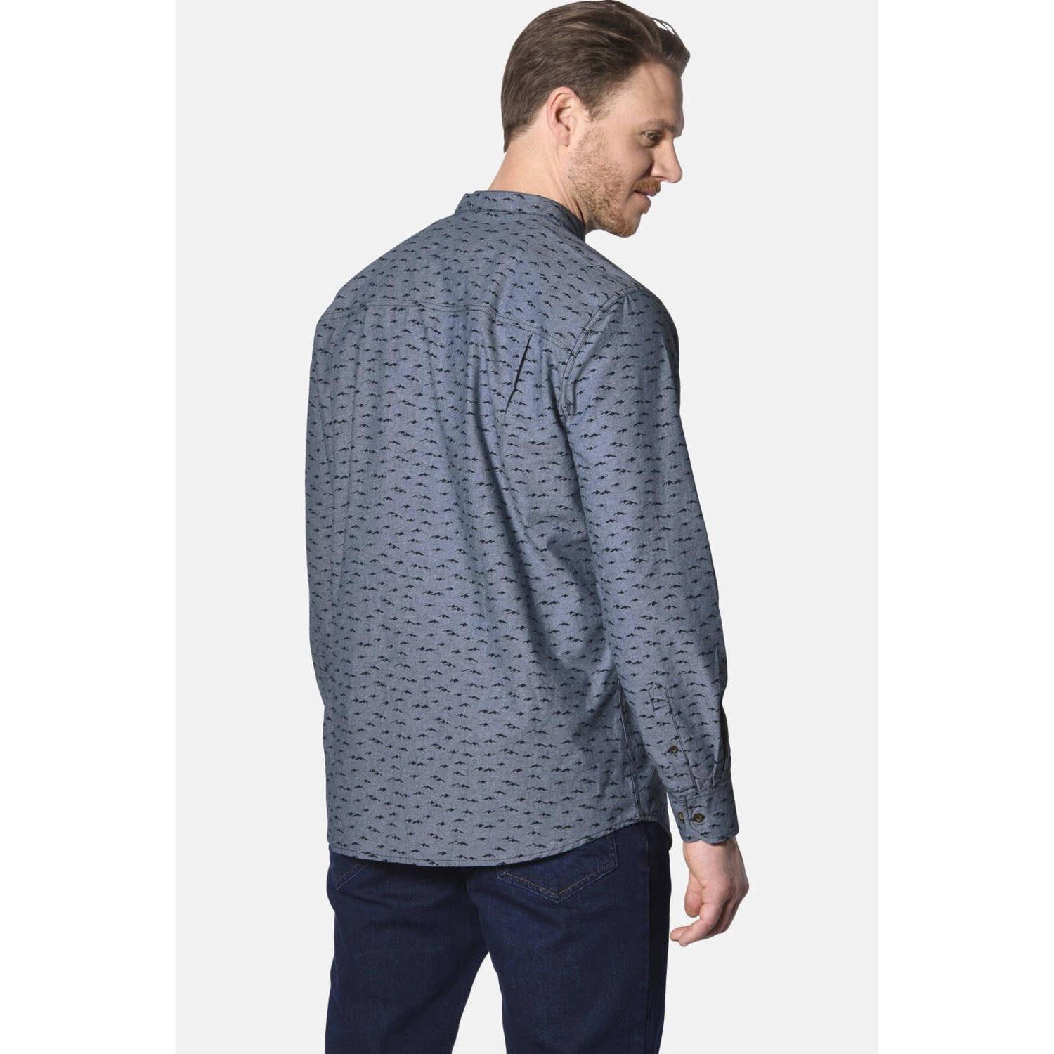 Jan Vanderstorm casual overhemd blauw