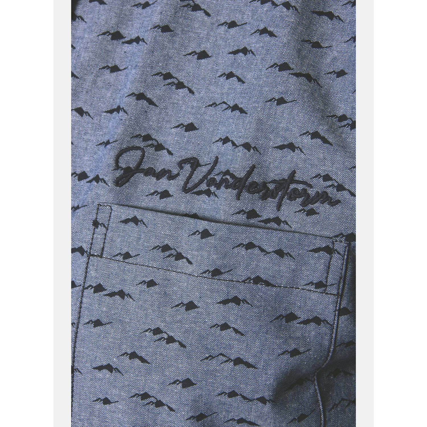 Jan Vanderstorm casual overhemd blauw