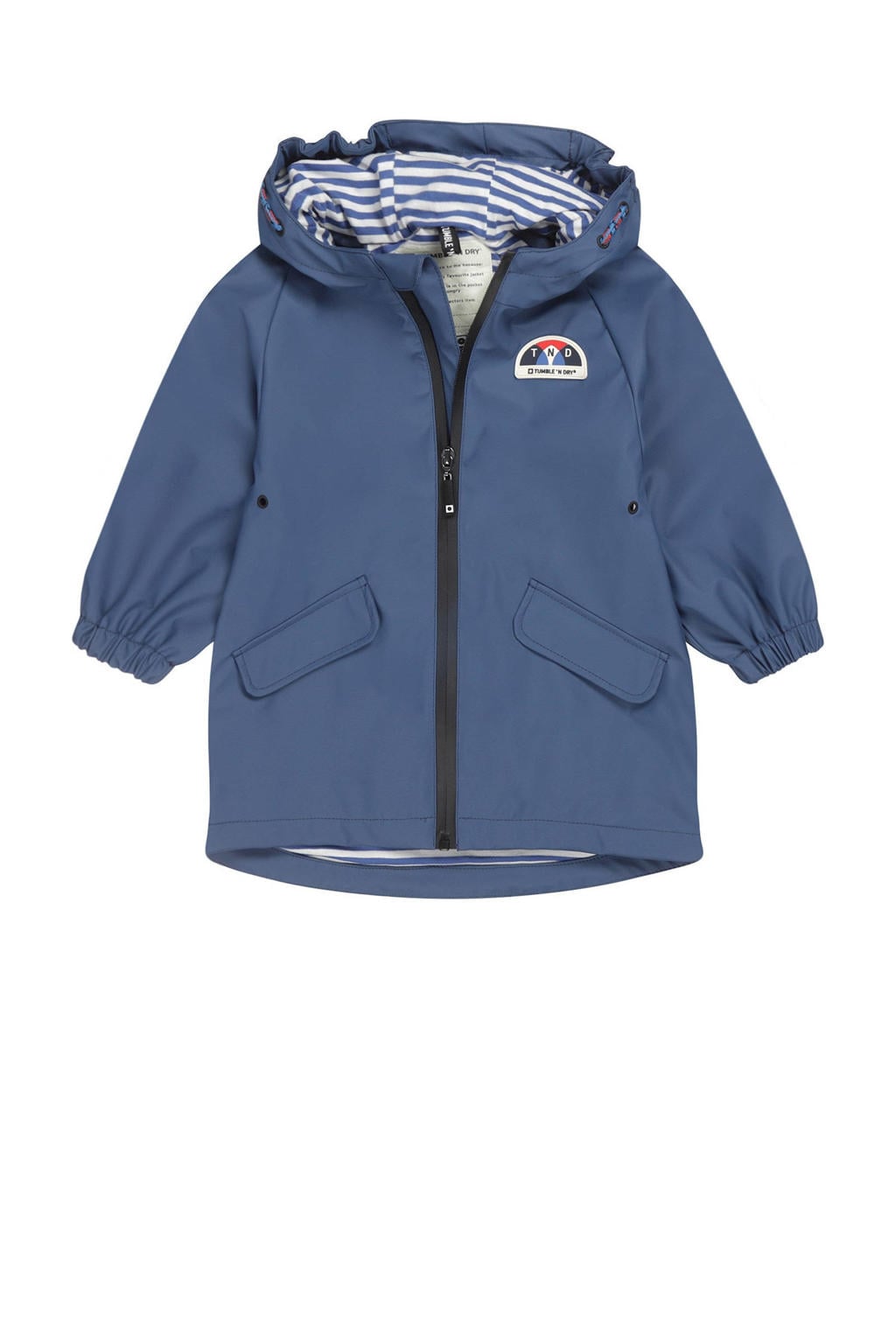 Blauwe jongens Tumble 'n Dry regenjas met lange mouwen en ritssluiting