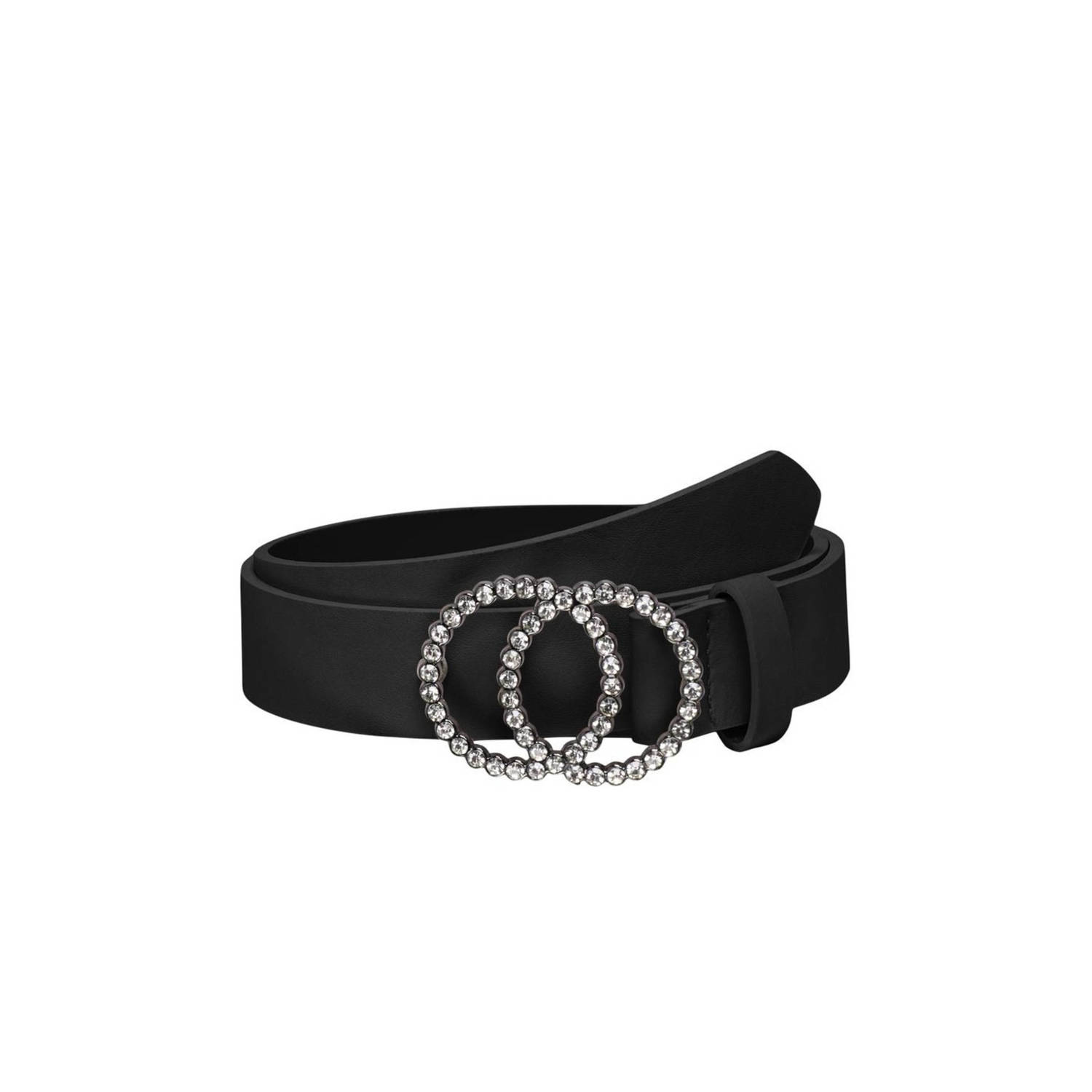 ONLY CARMAKOMA riem CARRASMI met strass zwart zilver