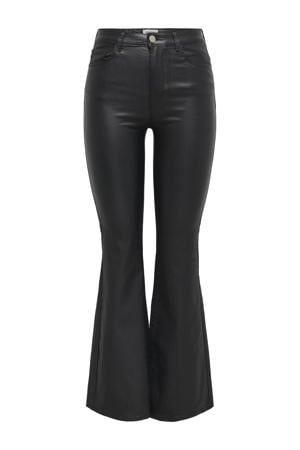 coated high waist flared broek ONLALIDA zwart