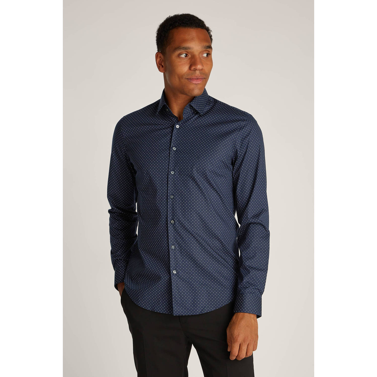 Calvin Klein zakelijk overhemd donkerblauw
