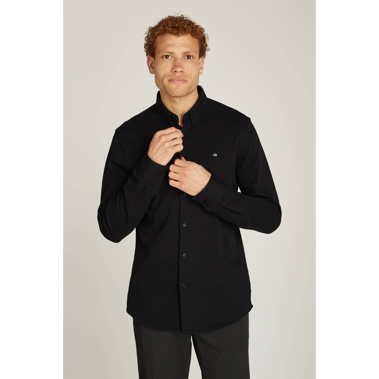 Calvin Klein casual overhemd zwart