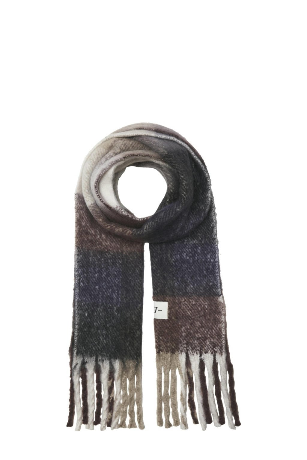 JACK & JONES geruite sjaal JACREST donkerbruin/donkerblauw