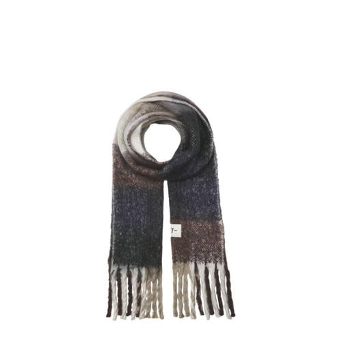 JACK & JONES geruite sjaal JACREST donkerbruin/donkerblauw afbeelding