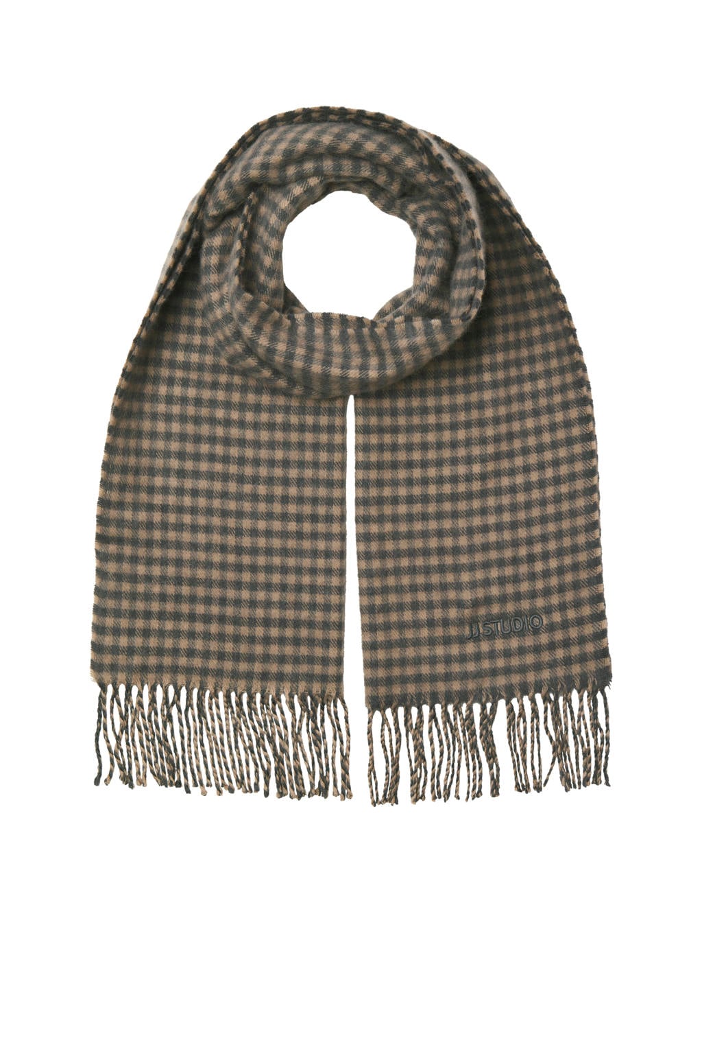 JACK & JONES geruite sjaal JACPLUMP zwart/beige