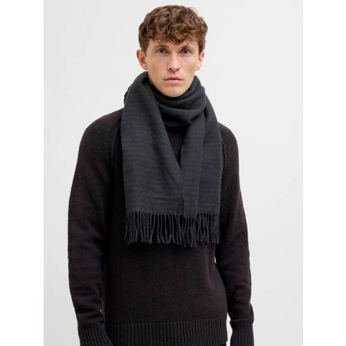 JACK & JONES geruite sjaal JACPLUMP donkerblauw/bruin afbeelding
