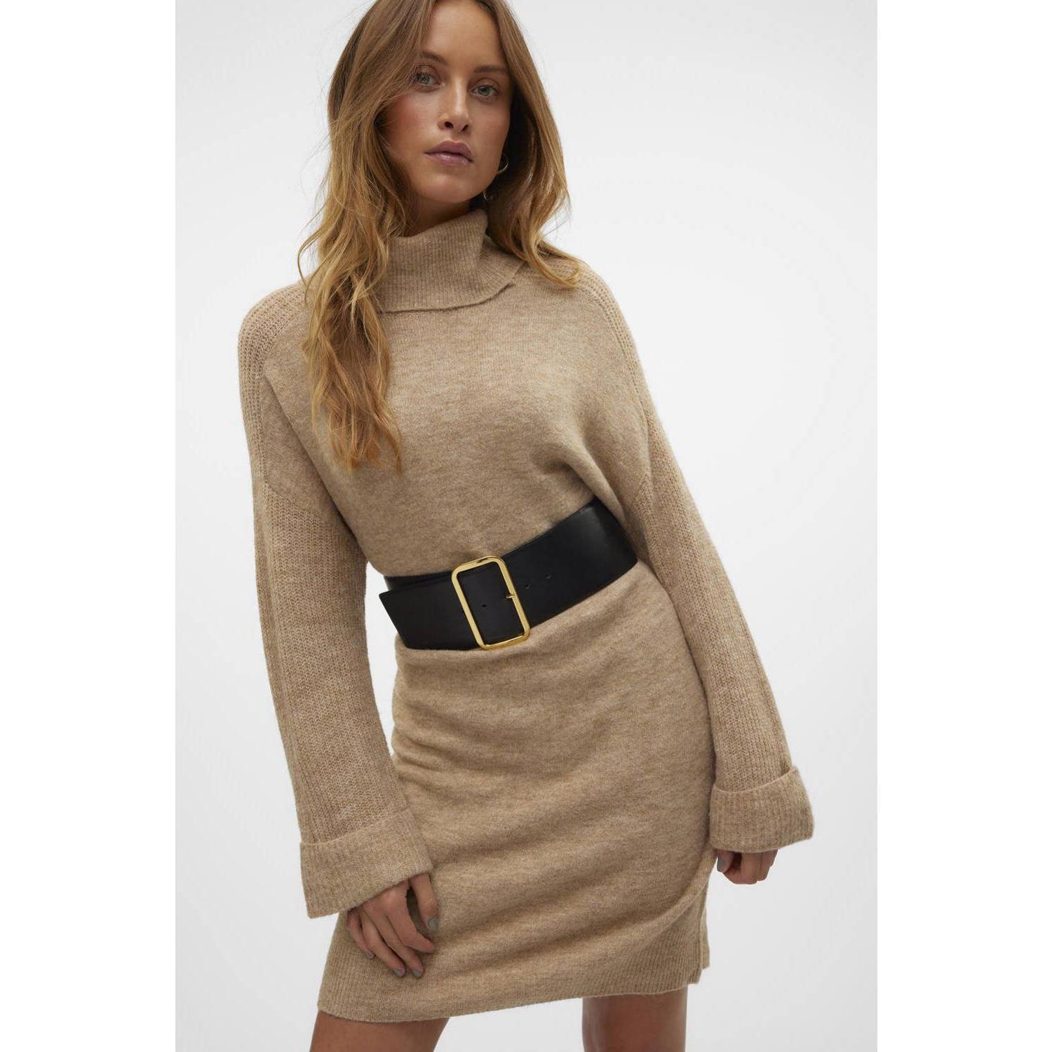 Vero Moda Knielange gebreide jurk met col model 'JUPITER'