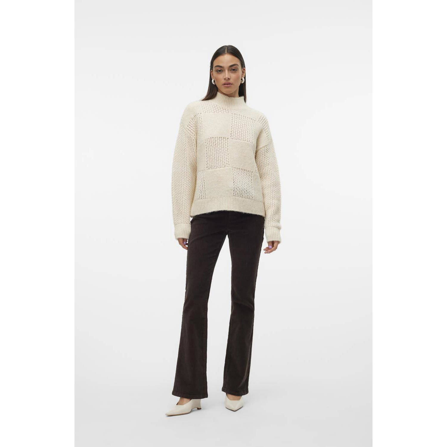 VERO MODA gebreide trui ecru