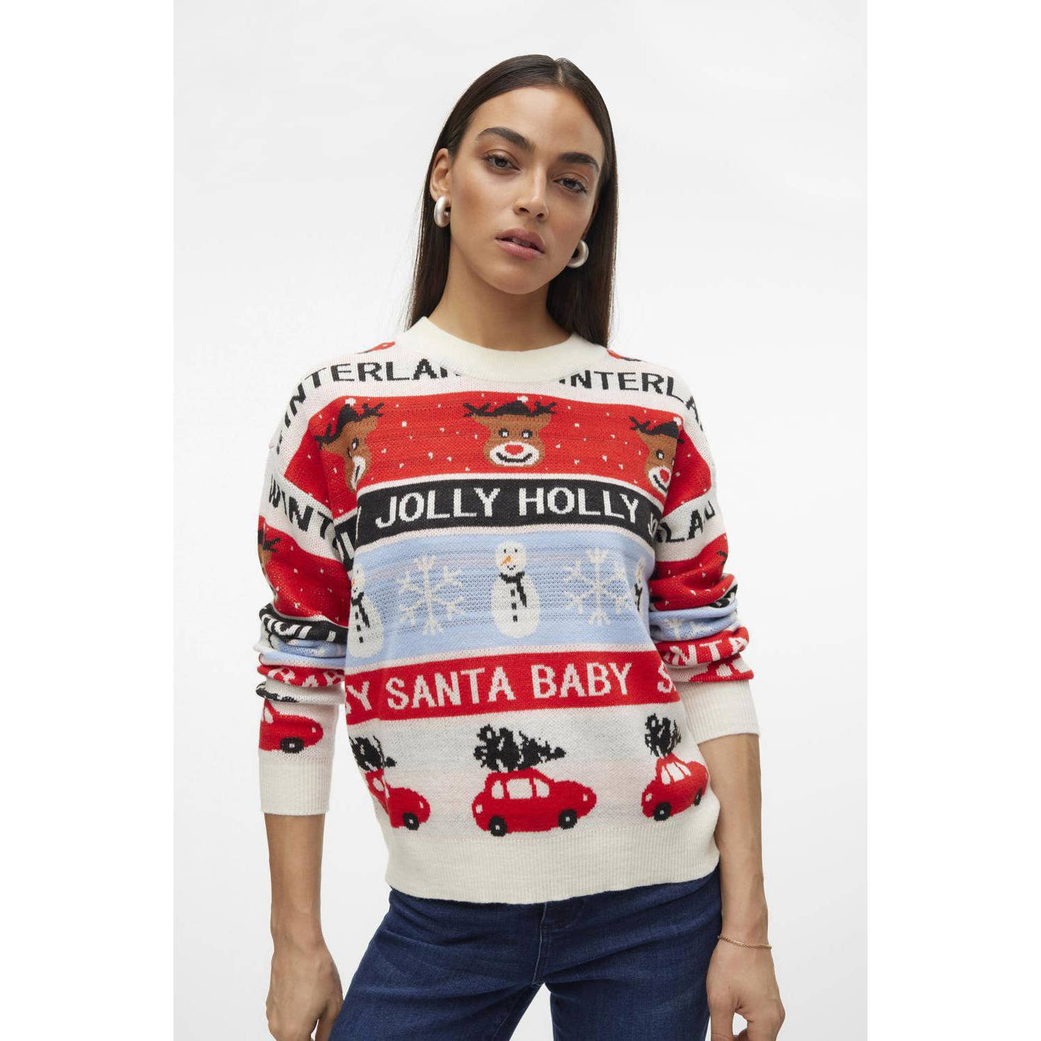 VERO MODA gebreide trui ecru