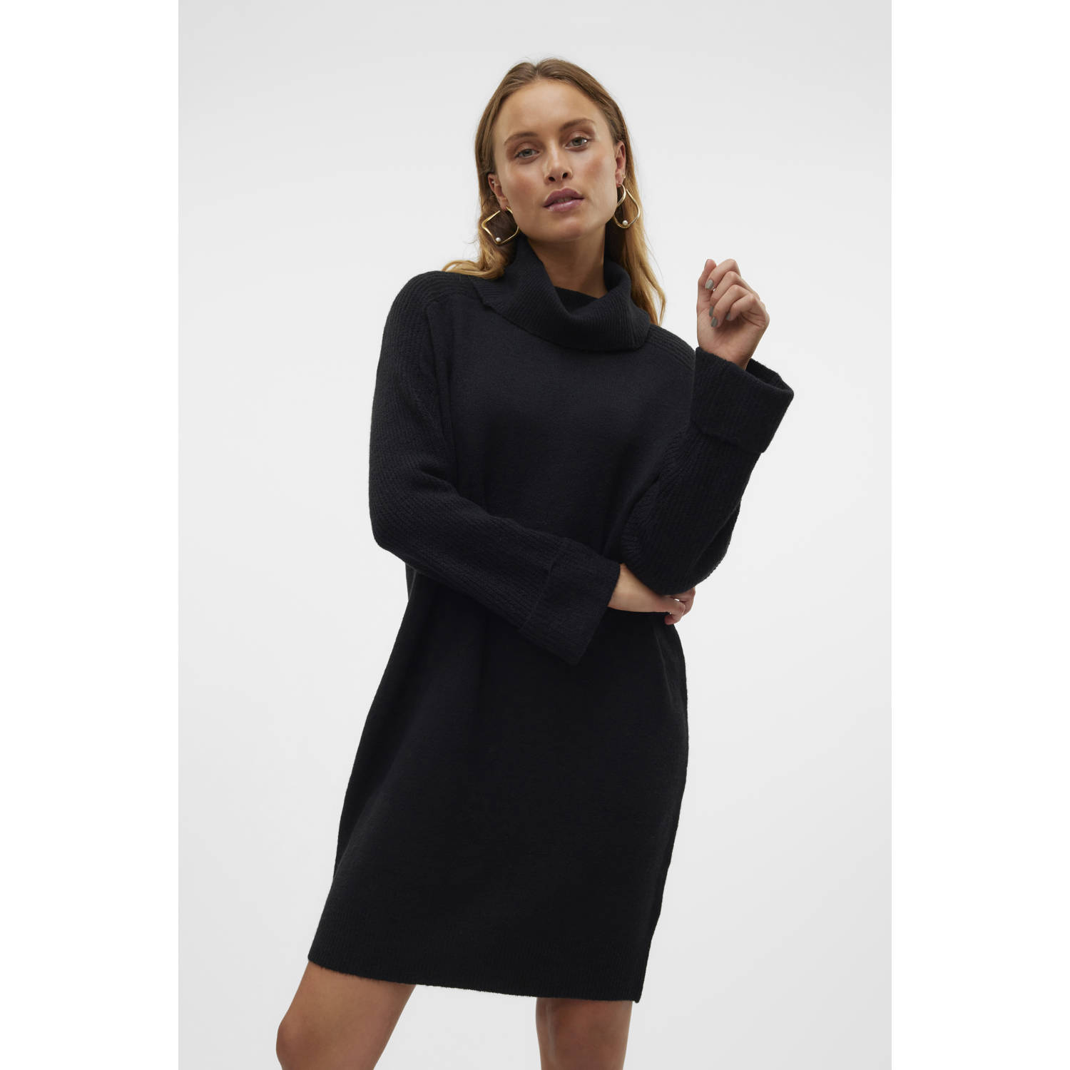 Vero Moda Knielange gebreide jurk met col model 'JUPITER'